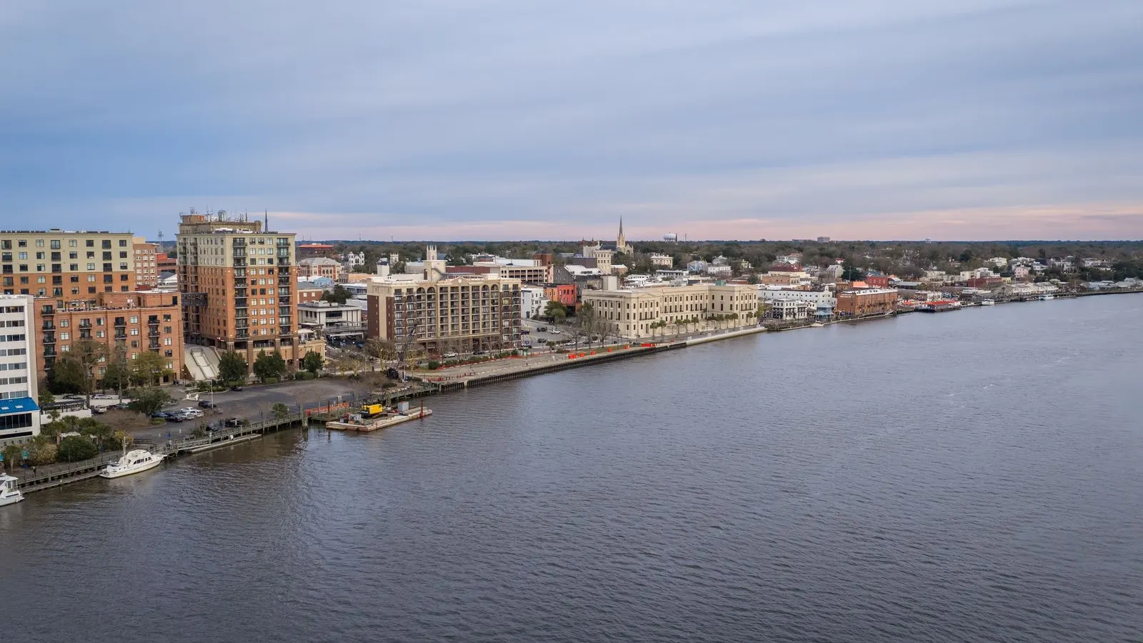Wilmington riverfront from above