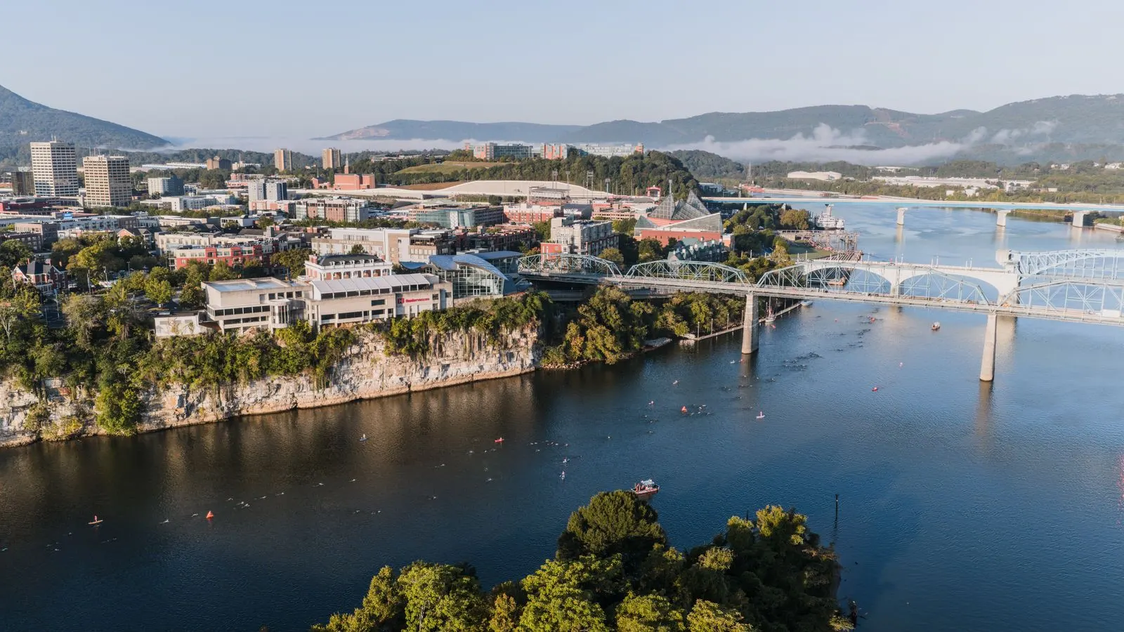 Chattanooga and the Tennessee River from above
