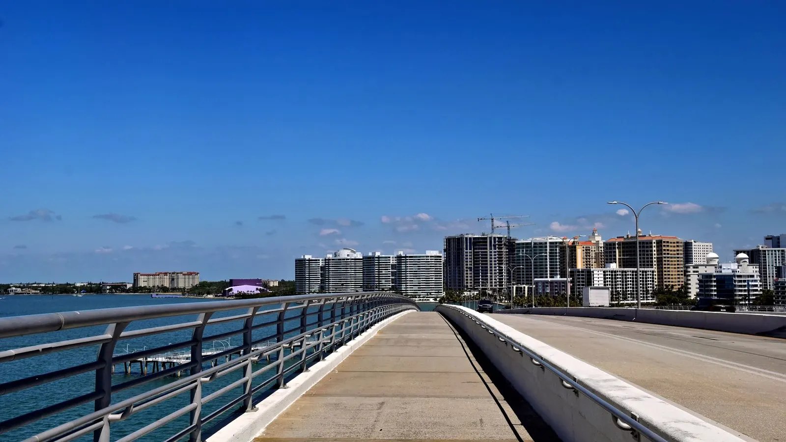 Sarasota condo towers seen from the bridge