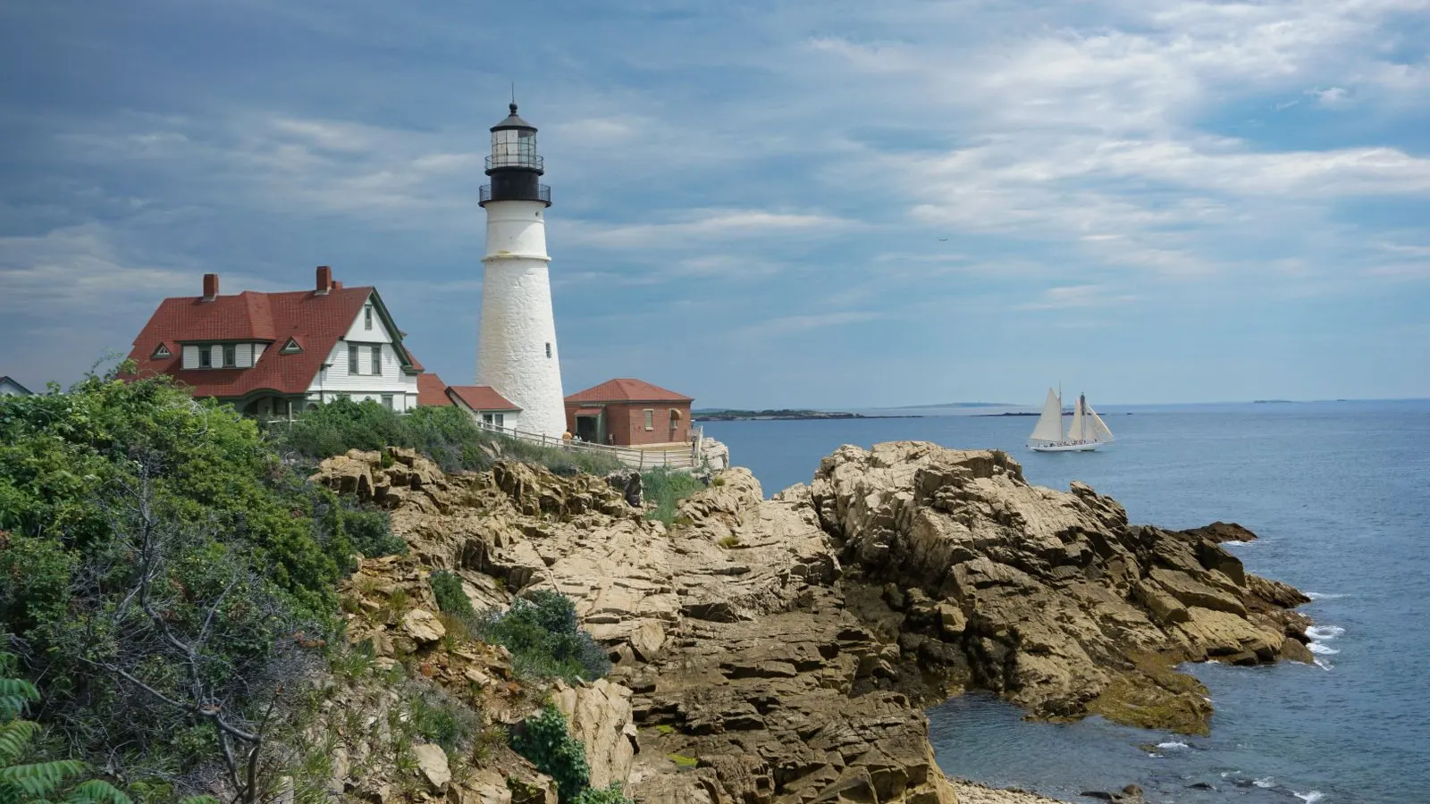 Portland Head Light on the rocky Maine coast