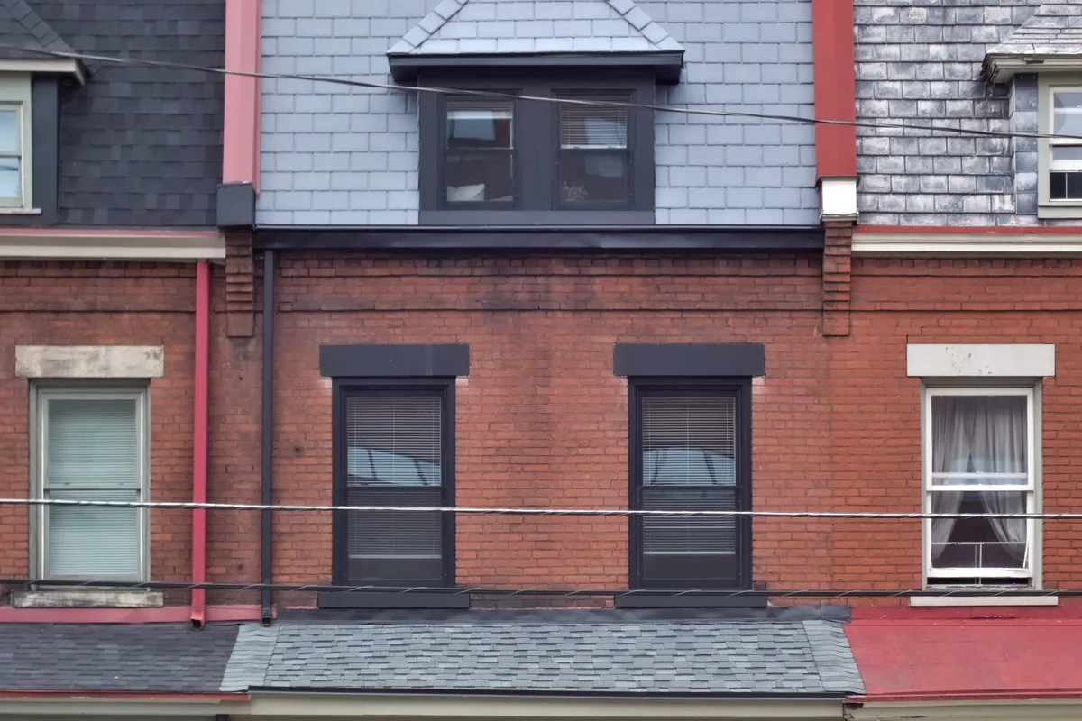 Brick rowhouse in Pittsburgh, Pennsylvania